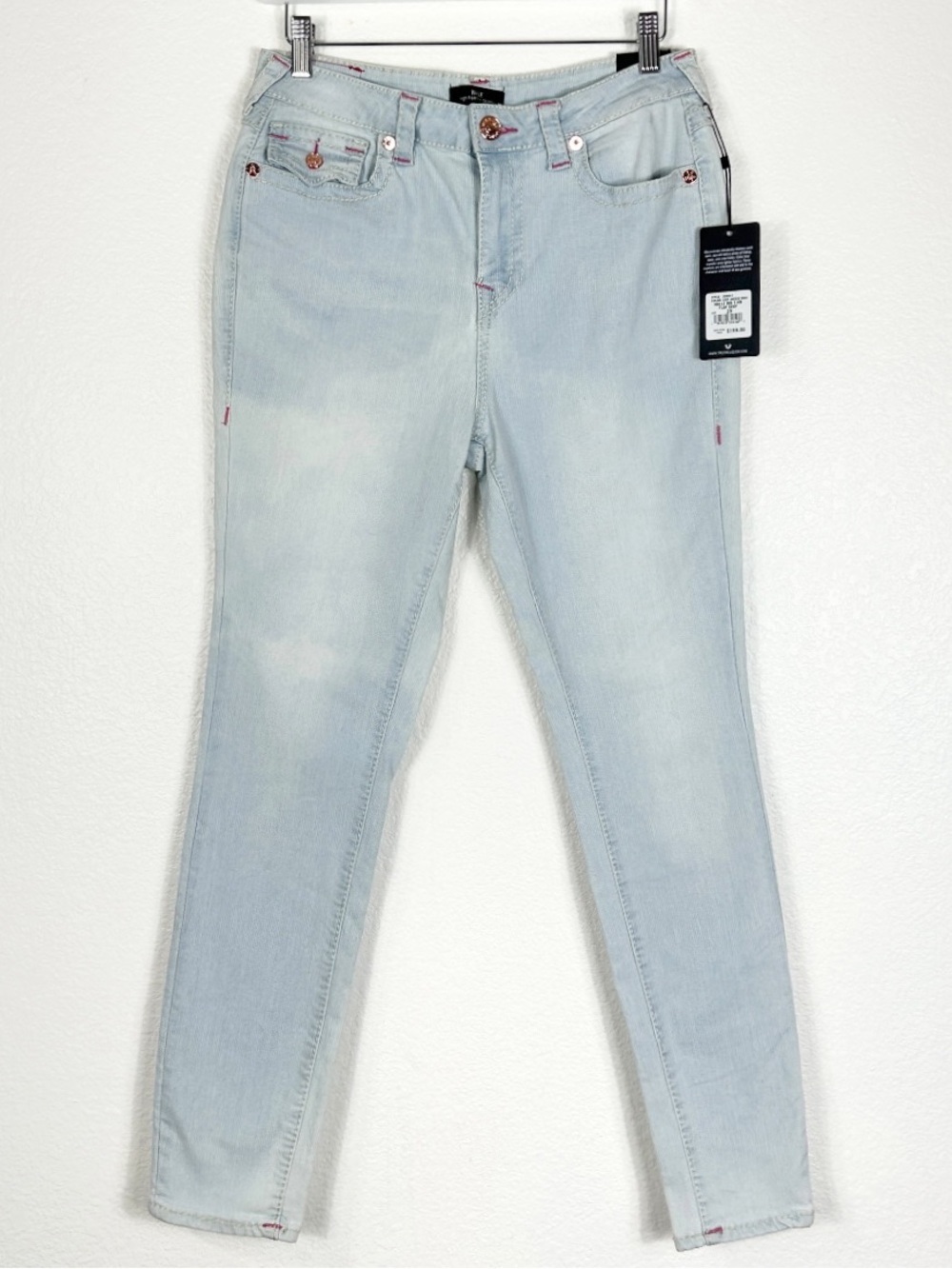 NWT True Religion Hallie Big Flap Skinny jeans in Lakeside wash size 29 NEW Y2K